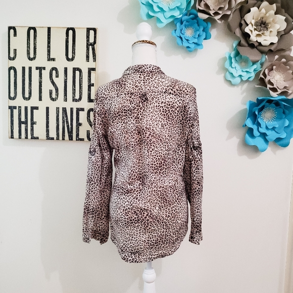 ZARA BASIC BUTTON UP LEOPARD ANIMAL PRINT LARGE - Picture 3 of 9